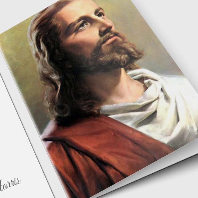 Funeral Thank You Cards | Jesus Christ 02 (Jesus Christ Sympathy Bereavement Photo Funeral Thank You Card, Holy Card)