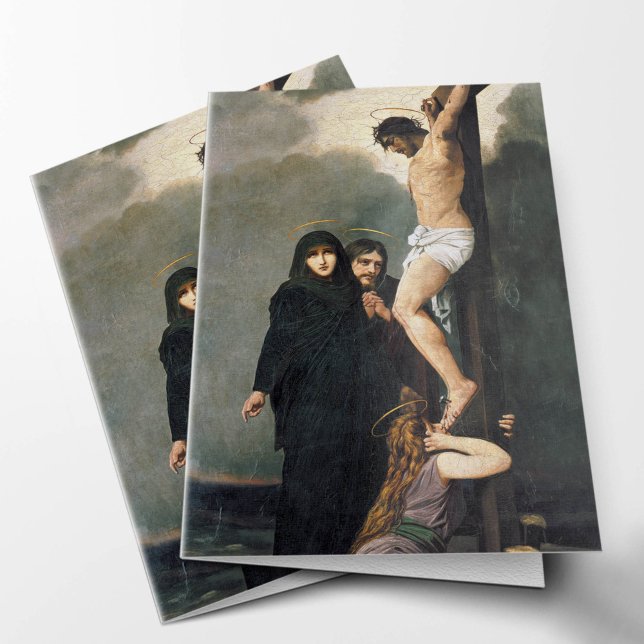 Funeral Thank You Cards | Jesus Holy Crucifixion 3 (Jesus Memorial Sympathy Bereavement Funeral Thank You Card)
