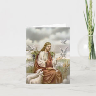 Funeral Thank You Cards Jesus with Doves 3