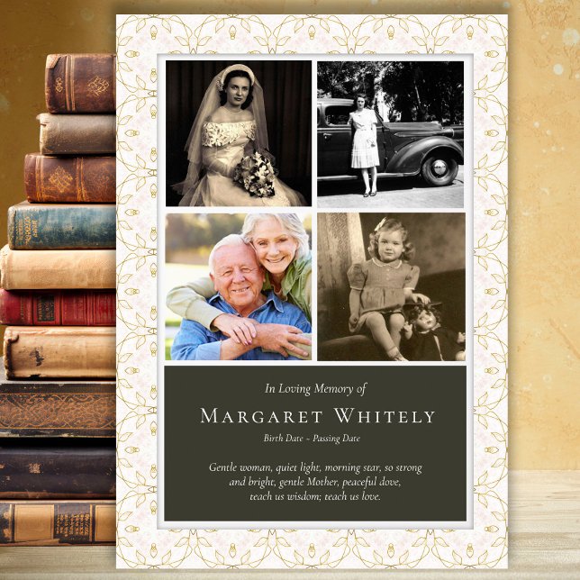 Funeral Thank You Cards | Loving Remembrance (Sympathy Photo Collage In Loving Memory Funeral Thank You Card)