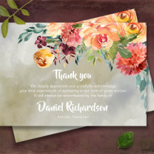 Funeral Thank You Cards | Paprika Florals