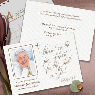 Funeral Thank You Cards Pure Of Heart