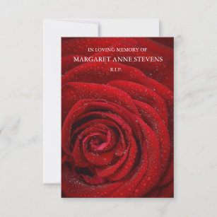 Funeral Thank You Cards | Red Rose