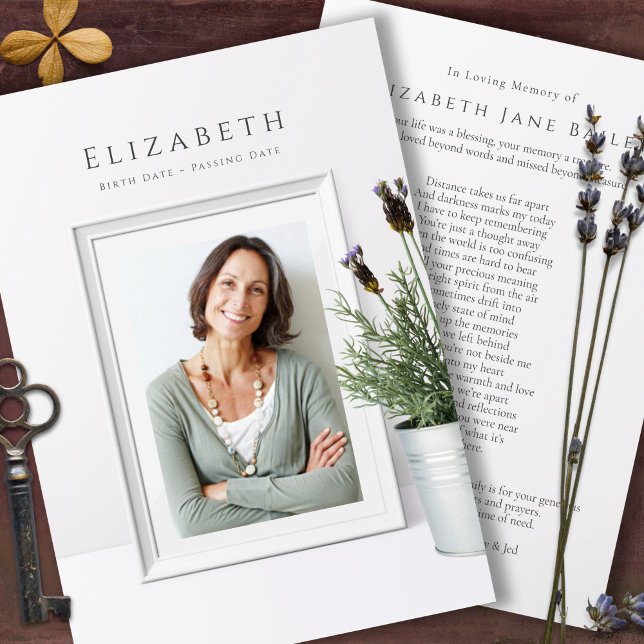 Funeral Thank You Cards | Simply Elegant (In Loving Memory, Celebration of Life, Forever In Our Hearts, Bereavement Funeral Thank You Cards)