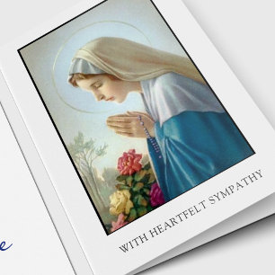 Funeral Thank You Cards   Vierge Au Chapelet