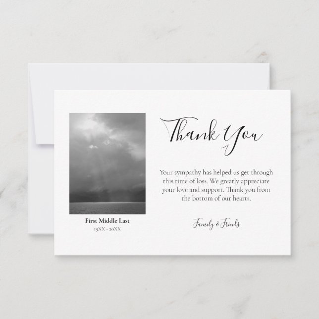 Funeral Thank You Cards w/ Custom Photo (Front)