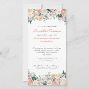 Funeral Thank You Cards | Watercolor Roses 1