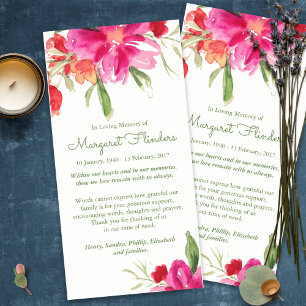 Funeral Thank You Cards Watercolour Florals