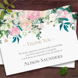 Funeral Thank You Cards   Watercolour Flowers