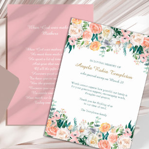 Funeral Thank You Cards Watercolour Roses