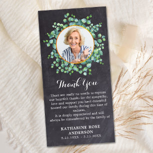 Funeral Thank You Eucalyptus Memorial Photo Slate Card