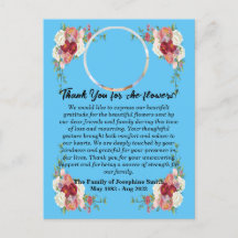 Funeral Thank You For Flowers After Death