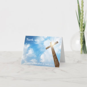 Funeral -Thank You from Family Christian Cross Thank You Card