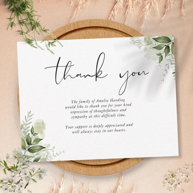 Funeral Thank You Garden Greenery Card (Creator Uploaded)
