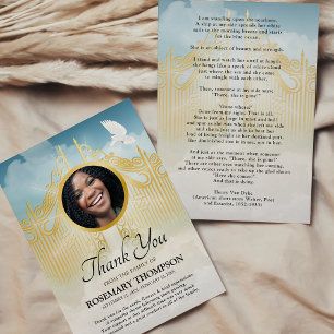 Funeral Thank You - Gates of Heaven Sympathy Card
