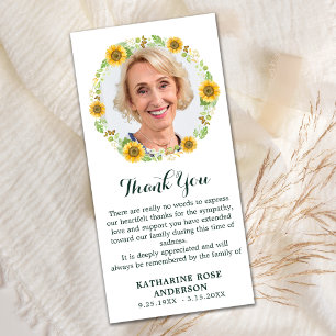 Funeral THANK YOU Memorial Photo Floral Sympathy