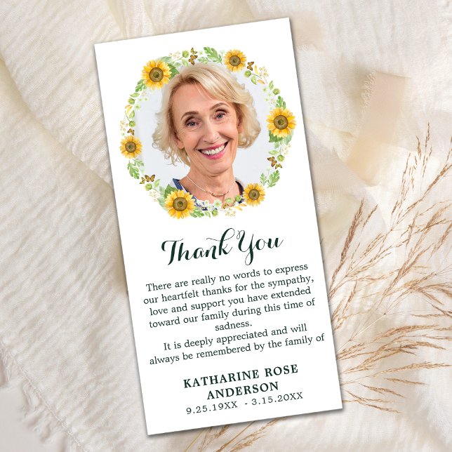 Funeral THANK YOU Memorial Photo Floral Sympathy (Creator Uploaded)