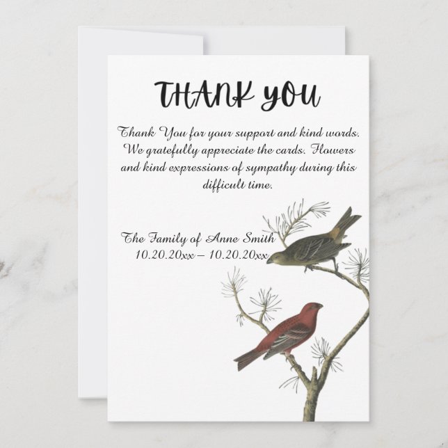 Funeral thank you note (Front)