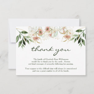 Funeral Thank You Note Bereavement Eucalyptus Card