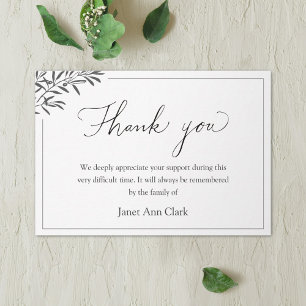 Funeral Thank You Note Card