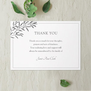Funeral Thank You Note Card