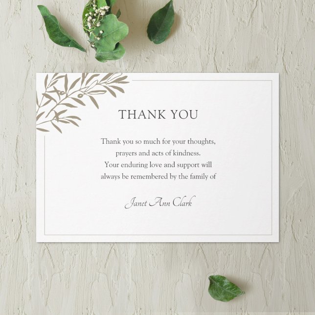 Funeral Thank You Note Card (Creator Uploaded)