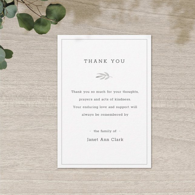 Funeral Thank You Note Card (Creator Uploaded)