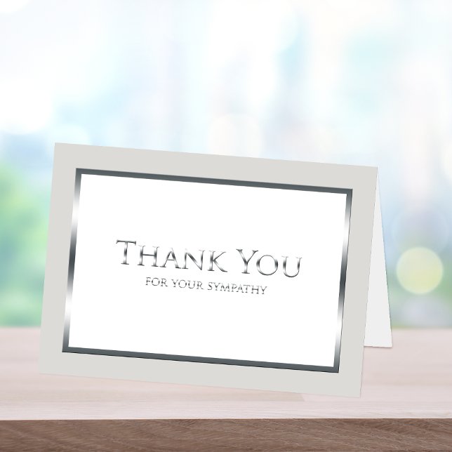 Funeral Thank You Note Card -- Classic Silver (Creator Uploaded)
