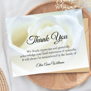 Funeral Thank You Note Grief Floral Bereavement Card