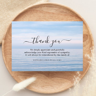 Funeral Thank You Note Grief Ocean Bereavement Card