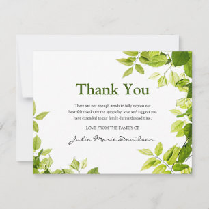 Funeral Thank You Note Nature Card