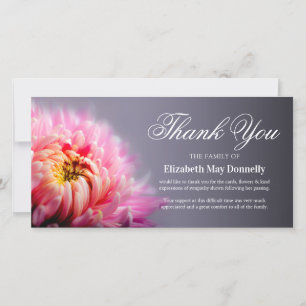 Funeral Thank You Note Pink Chrysanthemums Card