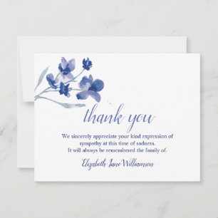 Funeral Thank you note Simple Floral Watercolor Card