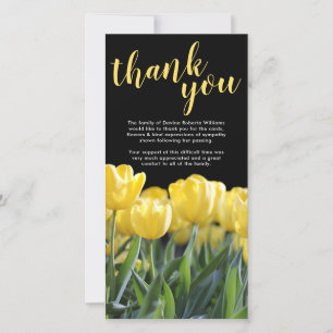 Funeral Thank You Note   Sympathy Yellow Tulip Card