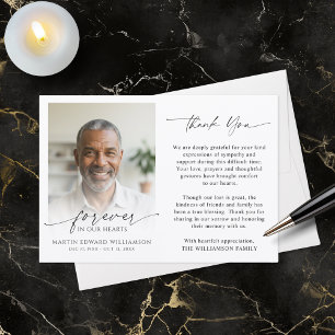 Funeral Thank You Photo Forever In Our Hearts Card