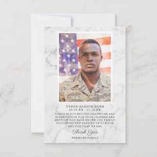 Funeral Thank You Photo Keepsake Card