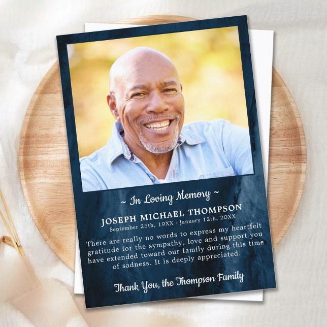  Funeral THANK YOU Photo Sympathy Blue Marble (Creator Uploaded)