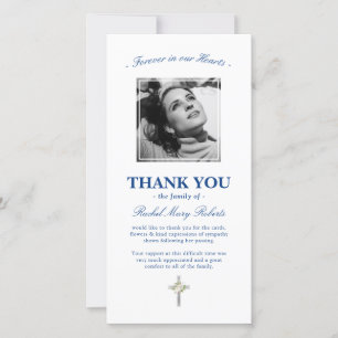 Funeral Thank You   Sympathy Blue Photo Card