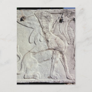 Funeral urn with carved relief of a Griffin Postcard