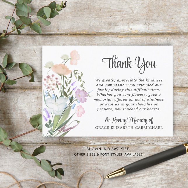 Funeral Watercolor Wildflowers Thank You (Creator Uploaded)