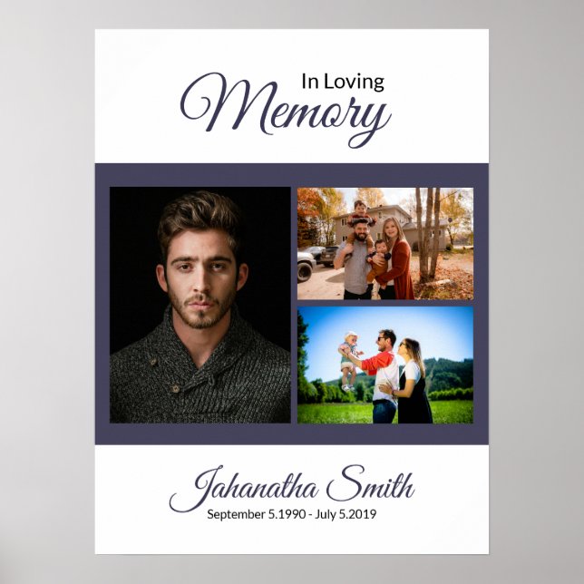 Funeral Welcome Sign Collage Template (Front)