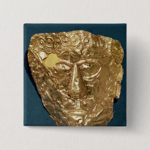 Funerary mask 15 cm square badge