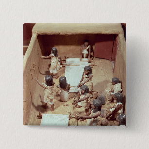 Funerary model of a textile workshop 15 cm square badge