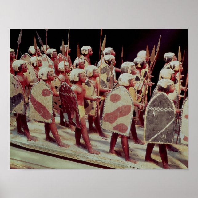 Funerary model of marching armed soldiers poster (Front)