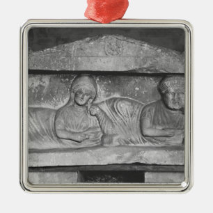 Funerary relief of a couple, from Palmyra, Syria Metal Tree Decoration