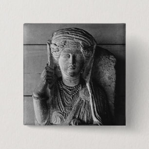 Funerary relief of a female figure, from Palmyra 15 Cm Square Badge