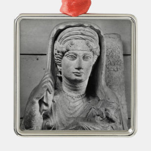 Funerary relief of mother and child from metal ornament