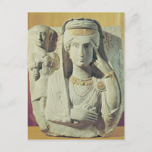 Funerary relief with a female figure postcard