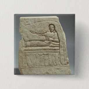 Funerary stela in the name of the lady Artemis, fr 15 Cm Square Badge