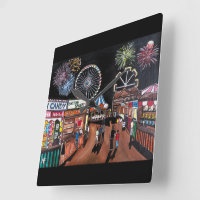 Funfair at Night Painting by Alfred Fox